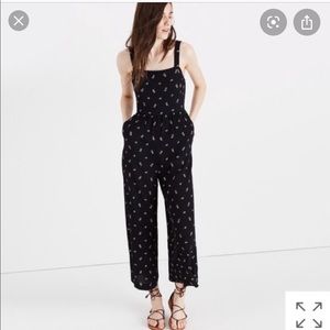 Madewell smocked jumpsuit in lilies of the valley